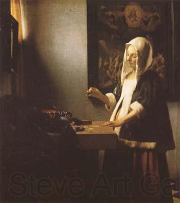 Jan Vermeer Woman Holing a Balance (mk08) Norge oil painting art